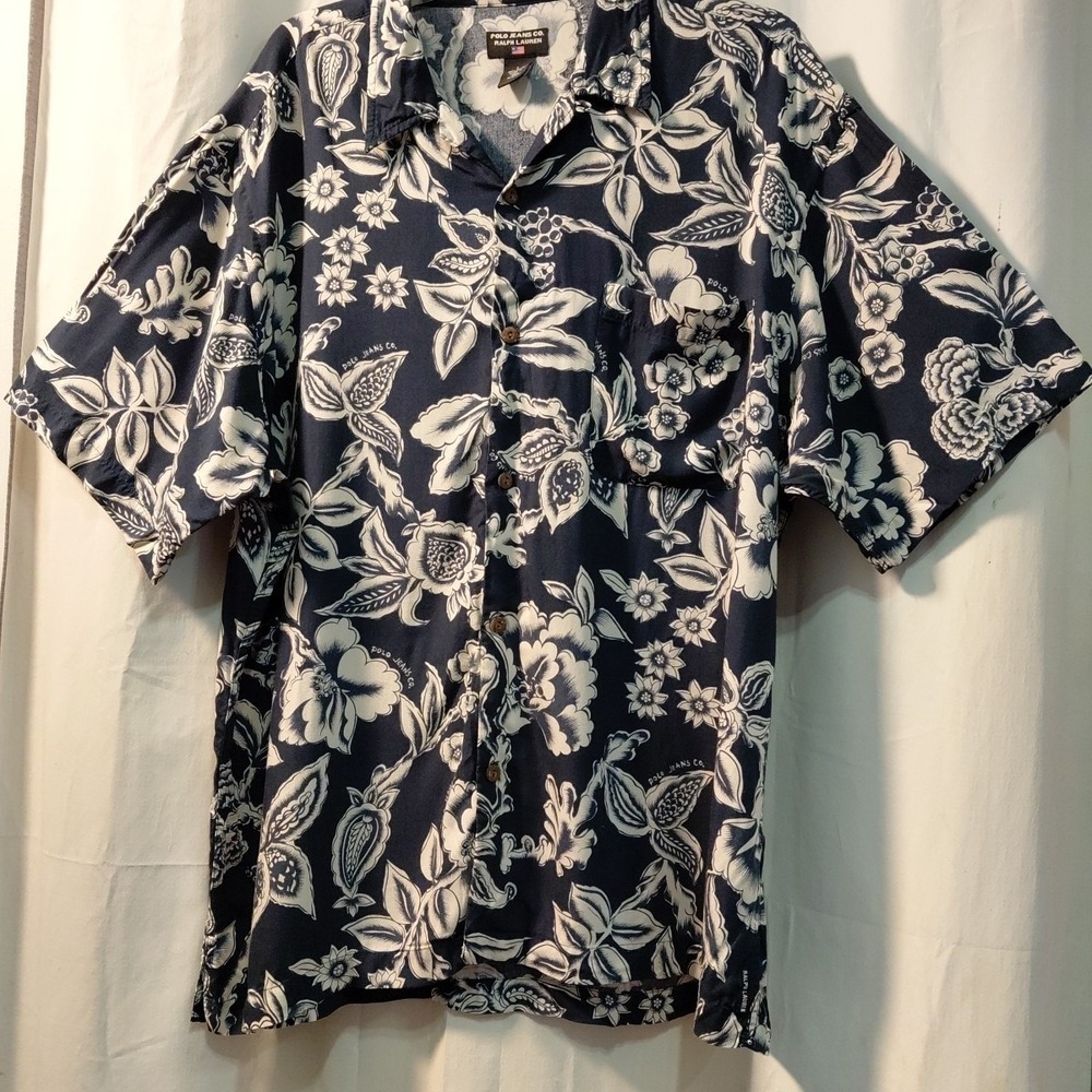 Vintage 90s Ralph Lauren Polo  Jeans   Hawaiin Shirt Sz L